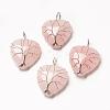 Natural Rose Quartz Pendants G-G713-F02-1