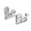 304 Stainless Steel Heart Ear Studs for Women EJEW-P234-17P-2