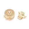 Brass Micro Pave Cubic Zirconia Box Clasps ZIRC-F107-07G-3