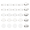 50Pcs 5 Style 316 Surgical Stainless Steel Brooch Base Settings STAS-UN0053-58-1