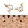 SHEGRACE Brass Micro Pave Clear Cubic Zirconia Charms XGRQ2O026-420G-3