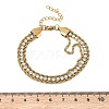 304 Stainless Steel & Rhinestone Rope Chain Double Layer Bracelets for Women BJEW-F540-07G-5