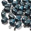 Natural Blue Agate(Dyed & Heated) Pendants G-Z067-03P-07-1