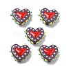 Baking Paint Glass Bumpy Beads Heart LAMP-V001-07A-1