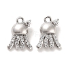 Brass Micro Pave Clear Cubic Zirconia Charms KK-C054-07P-1