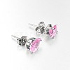 Original Color 304 Stainless Steel Pave Cubic Zirconia Drop Ear Studs EJEW-L098-8mm-06-2