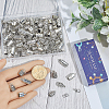 80Pcs 8 Styles Tibetan Style Alloy Cord End FIND-SC0020-98C-3
