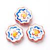 Handmade Porcelain Flower Beads Strands PORC-G006-14D-4