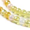 Transperant Electroplate Glass Beads Strands GLAA-P056-4mm-B01-3