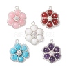 Natural Amethyst & Mashan Jade & Carnelian & Synthetic Turquoise Beaded Pendants PALLOY-MZ01188-1
