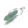Natural Green Aventurine Wire Wrapped Pointed Big Pendants G-L520-I04-P-3