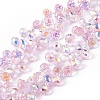 Transparent Electroplate Glass Beads Strands EGLA-F152A-AB03-1