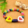 Colorful Wood Bracelets for Kids BJEW-JB00772-2