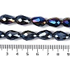 Opaque Solid Color Electroplate Glass Beads Strands EGLA-N013-P6mm-B01-4