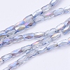 Electroplate Transparent Glass Beads Strands EGLA-E046-I01-1