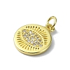 Eye Theme Brass Micro Pave Cubic Zirconia Pendants KK-H475-58G-01-2