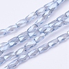 Electroplate Transparent Glass Beads Strands EGLA-E046-E03-1