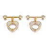 Brass Micro Pave Clear Cubic Zirconia Toggle Clasps KK-Q278-005-NF-1