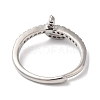 Rack Plating Brass Cubic Zirconia Arabic Letters Adjustable Rings for Women RJEW-S407-10P-10-3