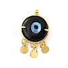 Rack Plating Handmade Evil Eye Lampwork Pendants KK-F838-01C-G-2