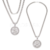 2Pcs Alloy Rotatable Dollar Sign Pendant Cuban Link Chain Necklaces NJEW-UN0001-77P-1