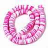 Handmade Polymer Clay Beads Strands CLAY-R089-8mm-093-3