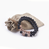 Natural Lava Rock Beads Stretch Bracelets Sets BJEW-JB03902-02-3