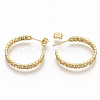 Brass Micro Pave Clear Cubic Zirconia Stud Earrings EJEW-S208-018-3