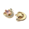 UV Plating Alloy Glass Pendants FIND-K032-25G-2