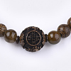 Feng Shui 4-Loop Wrap Style Buddhist Jewelry BJEW-T009-02-4