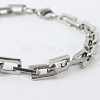 Tarnish Resistant Rectangle 201 Stainless Steel Chain Bracelets BJEW-N240-06P-2