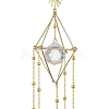 Brass Rhombus Sun Hanging Ornaments HJEW-JM01872-4