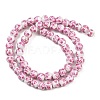 Handmade Flower Printed Porcelain Ceramic Beads Strands PORC-M005-6mm-03-4