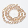 Electroplate Transparent Glass Beads Strands EGLA-A034-T6mm-H04-2