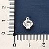 925 Sterling Silver Micro Pave Clear Cubic Zirconia Shell Shaped Charms STER-U009-09S-01-4