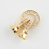 Brass Micro Pave Cubic Zirconia Fold Over Clasps X-ZIRC-P003-27G-1