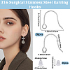 20Pcs 316 Surgical Stainless Steel Earring Hooks STAS-BBC0008-55P-2