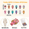 48Pcs 12 Colors Alloy Enamel Connector Charms FIND-TA0002-26-10