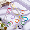 30Pcs 15 Colors Spray Painted Iron Split Key Rings IFIN-SC0001-62-4