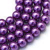 Baking Paint Pearlized Glass Pearl Round Bead Strands X-HY-Q003-6mm-37-1