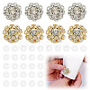 8Pcs 2 Colors Brass Rhinestone Cufflinks KK-ME0003-83-1