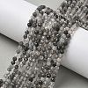 Natural Tourmalinated Quartz Beads Strands G-L651-C10-4mm-1