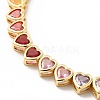 Colorful Cubic Zirconia Heart Pendant Necklace NJEW-E074-03G-2