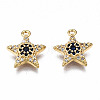 Brass Micro Pave Cubic Zirconia Charms KK-Q277-069-NF-2