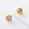 304 Stainless Steel Rhinestone Stud Earrings for Women OH3456-3-1