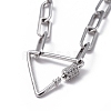 304 Stainless Steel Paperclip Chain/Cable Chain Necklaces NJEW-JN02702-01-3