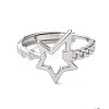 Non-Tarnish 304 Stainless Steel Hollow Star Adjustable Rings RJEW-D006-23P-2