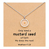 Flat Round 201 Stainless Steel Mustard Seed Pendant Necklaces for Women WG511AE-10-1