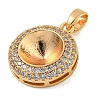 Brass Micro Pave Clear Cubic Zirconia Pendants KK-N254-118G-01-2