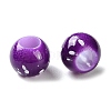 Spray Painted ABS Plastic European Beads KY-G033-01B-07-2